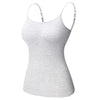 Fashion Women'S Cotton Camisole with Shelf Bra Adjustable Spaghetti Strap Tank Top Quick Drying Breathable Shapewear Solid Color